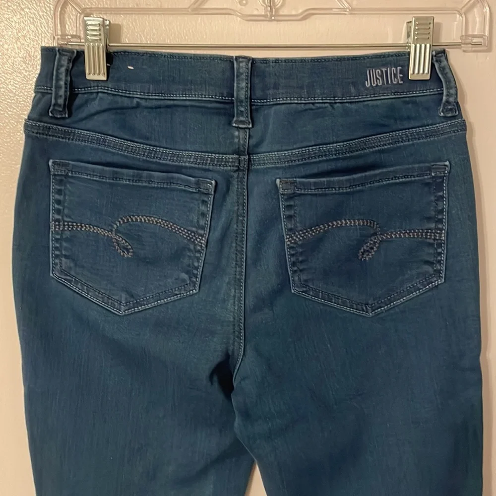 JUSTICE GIRLS MID RISE JEAN LEGGINGS.